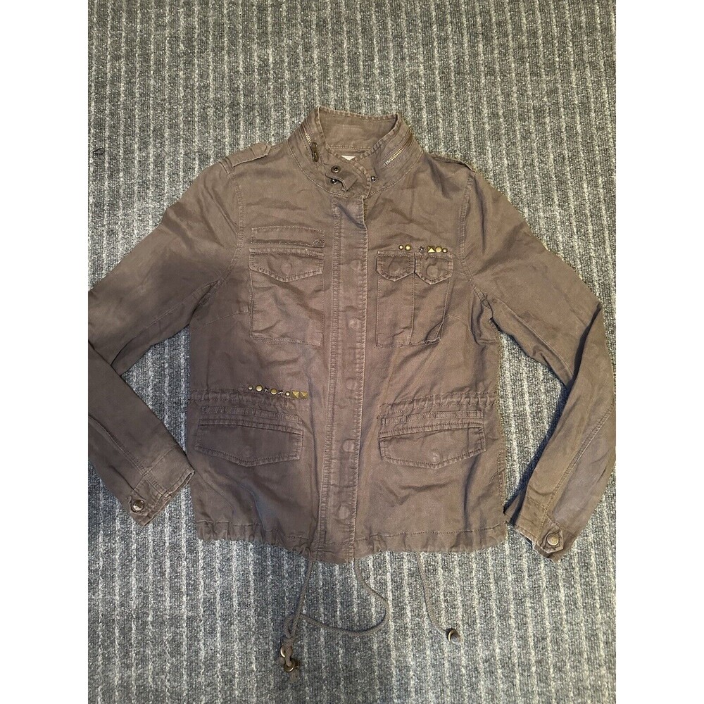 Free People Womens Size 6 Army Brown Utility Jacket Y2K Military‎